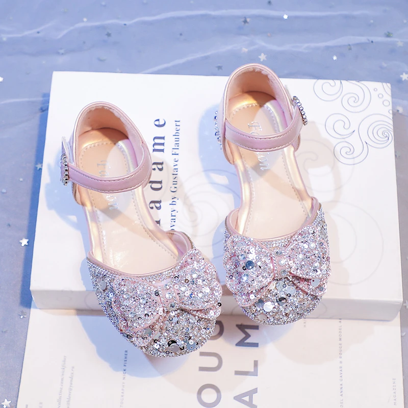 Girls Rhinestone Party Wedding Sandals