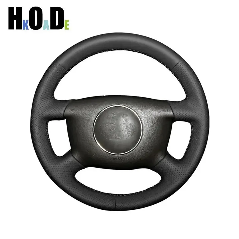 

Ручная швейная черная крышка руля из натуральной кожи для Audi A2 (8Z) A3 (8L) spotback A4 (B5 B6) Avant A6 (C5) A8 (D2) S4