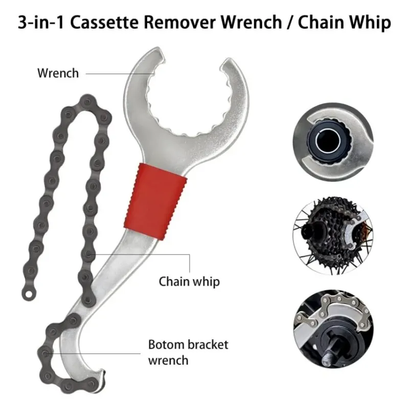 Bike Repair Tool Kit 6 Pcs Professional for Mountain Bike with 3-in-1 Cassette Remover Wrench Chain Breaker