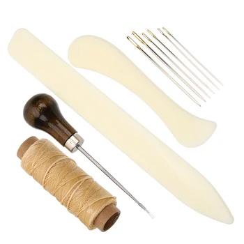 Kit di strumenti per cucire artigianato fai da te strumento per libri da lavoro Set di cuciture aghi per rilegatura cartella forniture per carta ossea riparazione rilegatura per libri