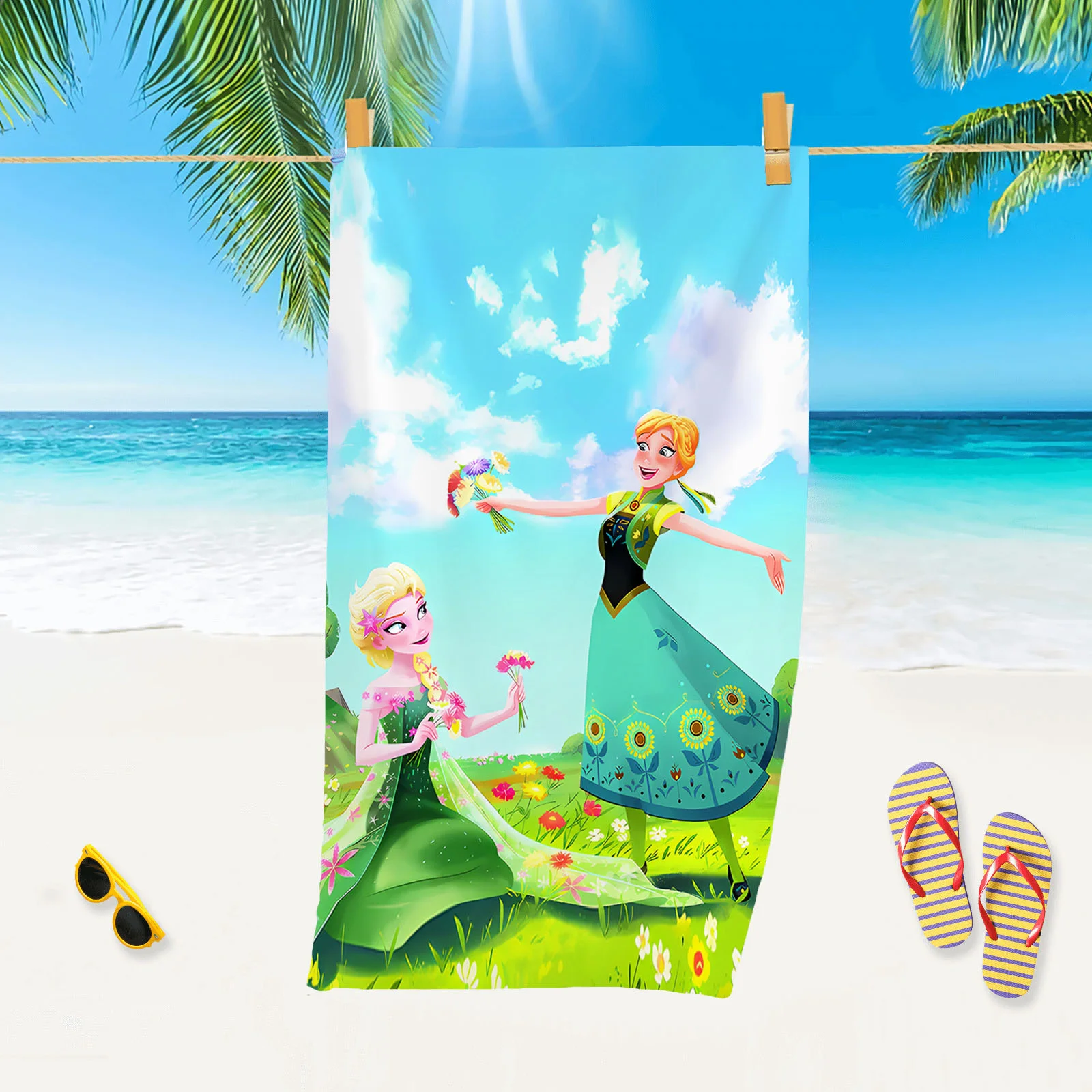 Description Picture 4 of itemFrozen Shower Towel Kids Big Towels For Bath Beach Microfiber Bathroom Set Microfibre Travel Cotton 100%