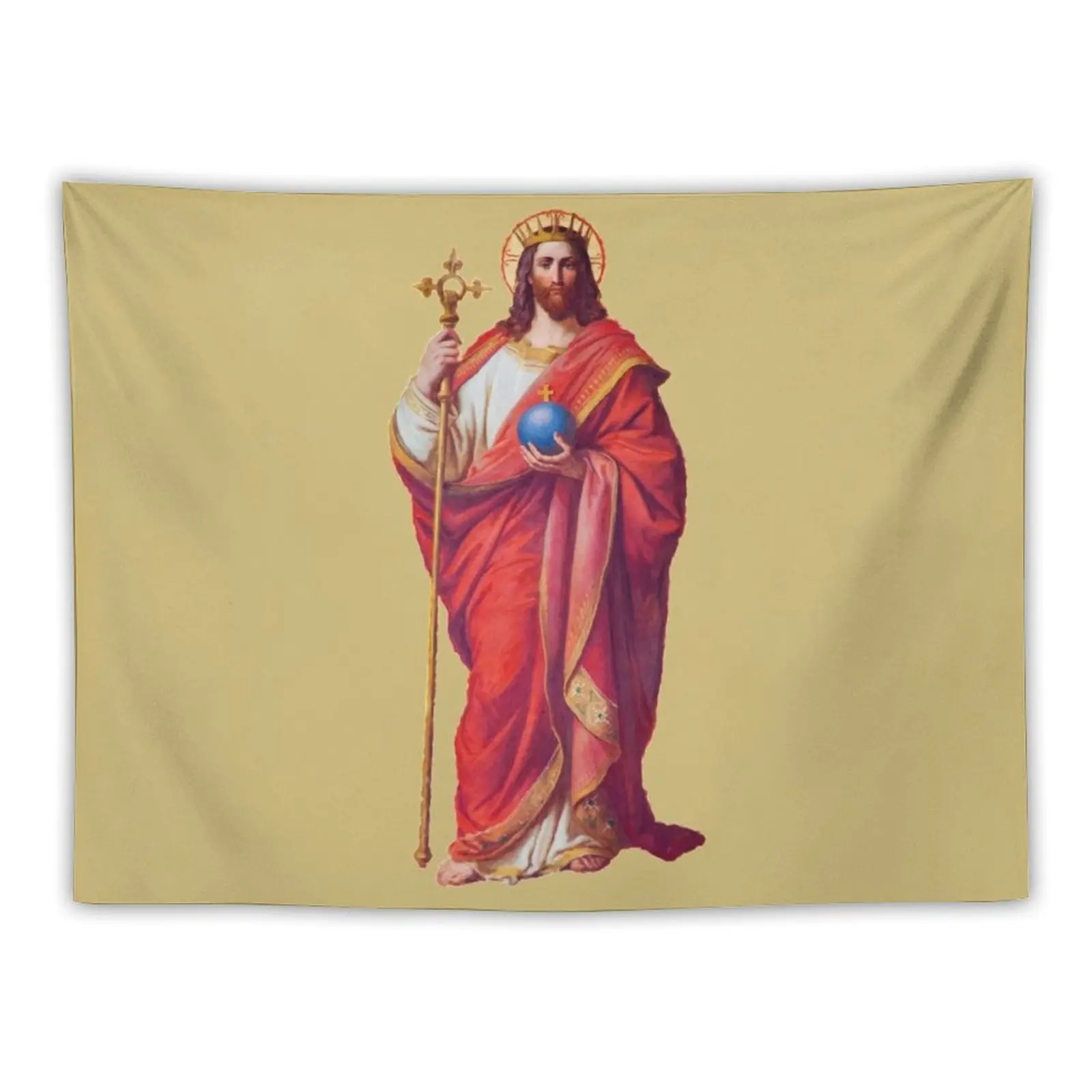 

Jesus Christ King of the World Tapestry Nordic Home Decor Home Supplies Room Decor Funny Tapestry