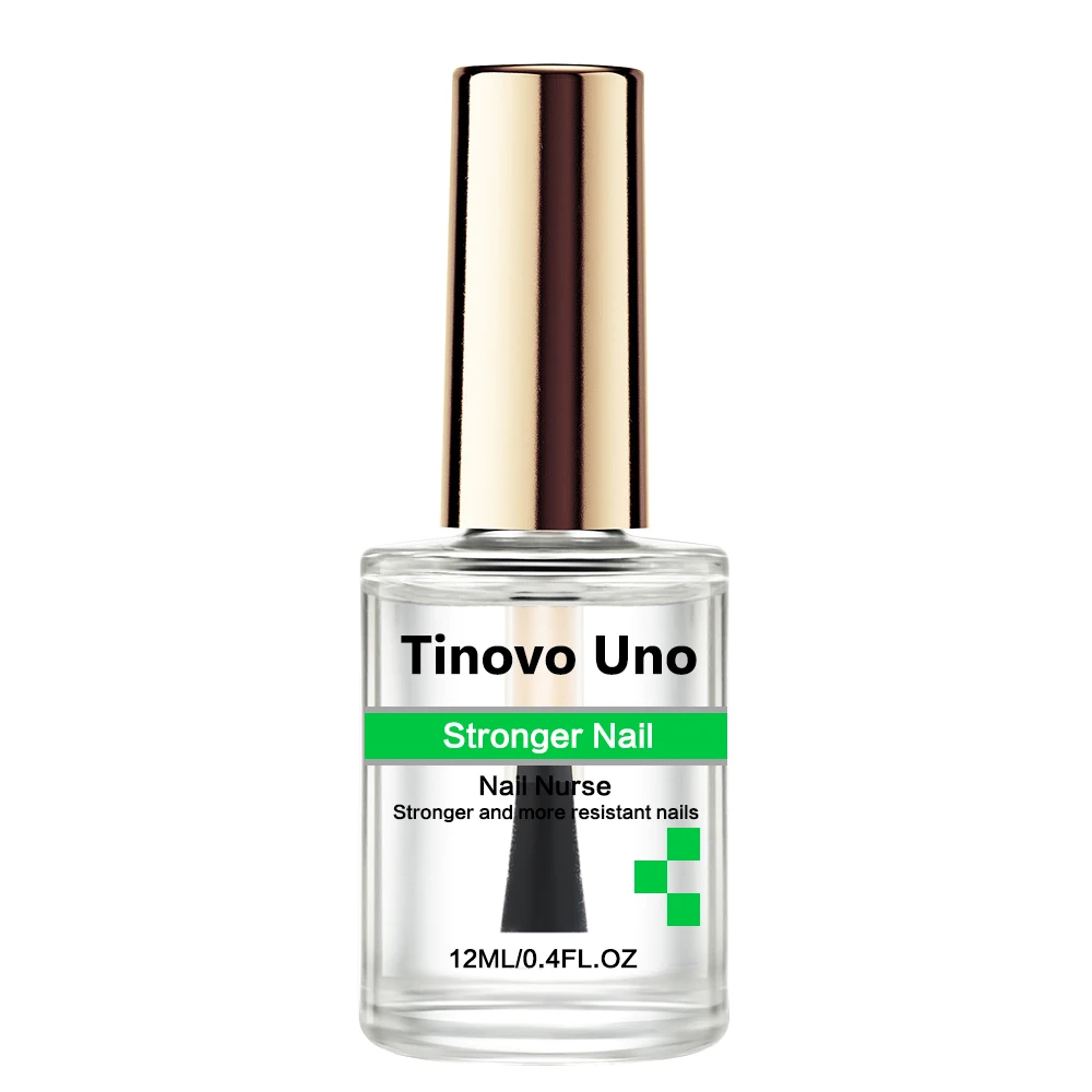 Tinovo Uno Stronger Nail Strengthener Clear Natural Dry Nail Hardener Bright Oil Polish Top Coat for Repair Thin Soft Nails 6