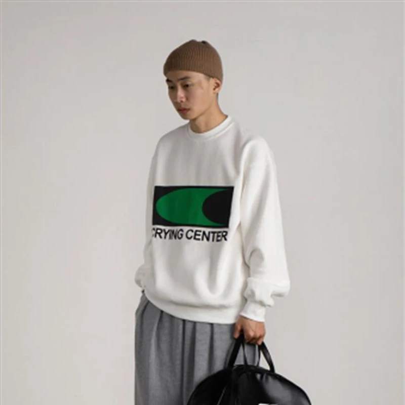 

Desert crescent Round Neck Pullover Fleece Sweater Women's 2022 Early Spring New Men And Women Couple Tops