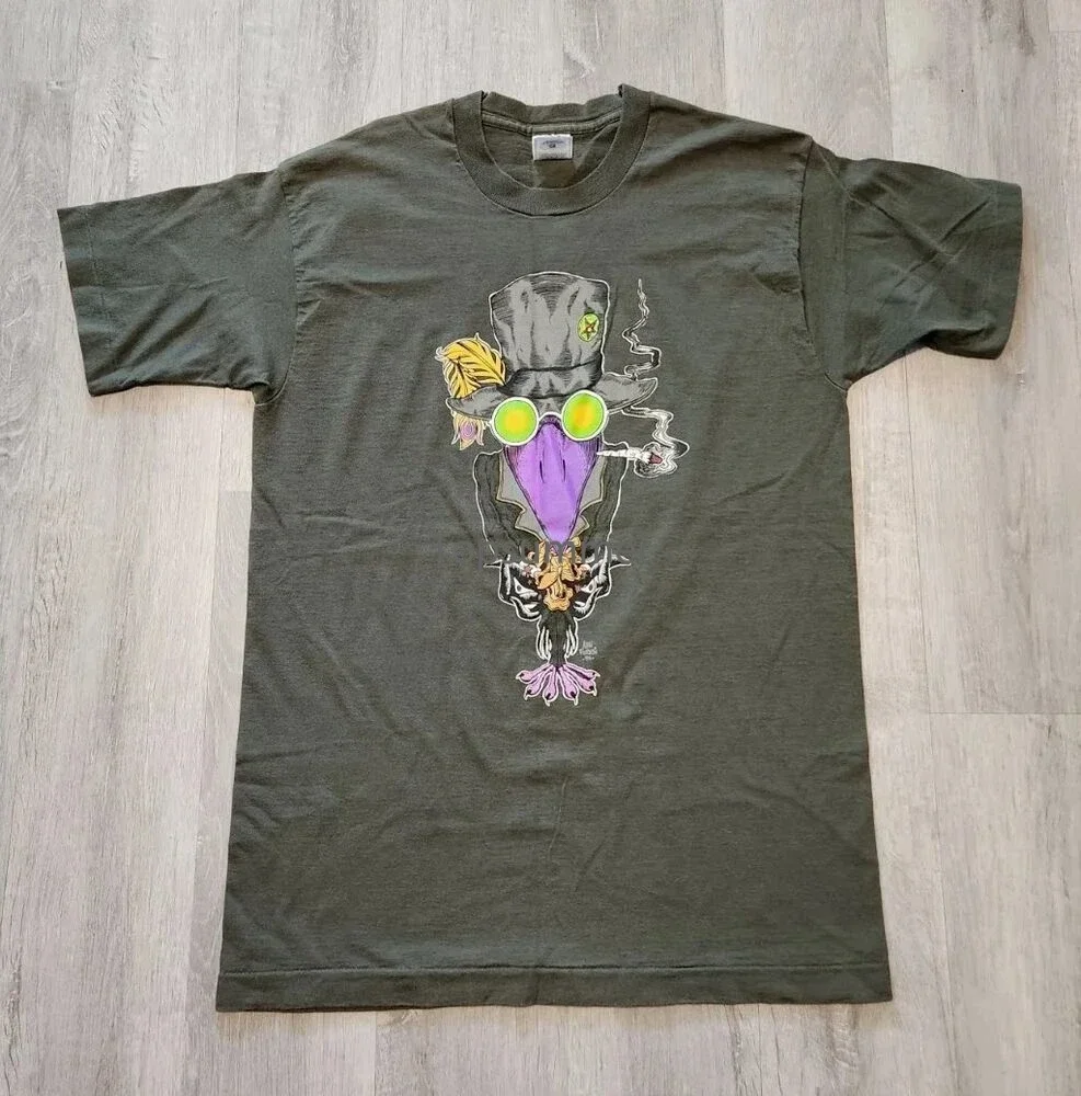 

Vintage Blacks Crowes Shirt Size Large Green Single Stitch 1994 Band Art Tee