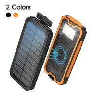 20000mAh Solar Power Bank with Wireless Charging, 2 USB & USB-C Ports, Waterproof & Bright LED Flashlight for Outdoor 1