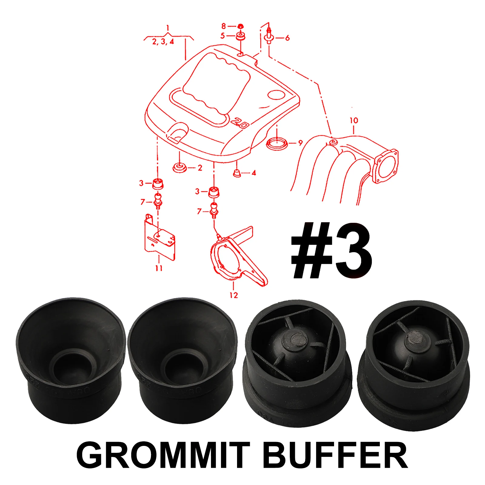 

4 Pcs Car Hood Gasket Rubber Stop Shock Absorber Gasket Car Bonnet Gasket Rubber For Golf 06A103226