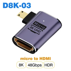 UGOURD High - Speed 8K HDMI 2.1 Cable Adapter - 1 PCS (D8K - 03 Micro to HDMI)