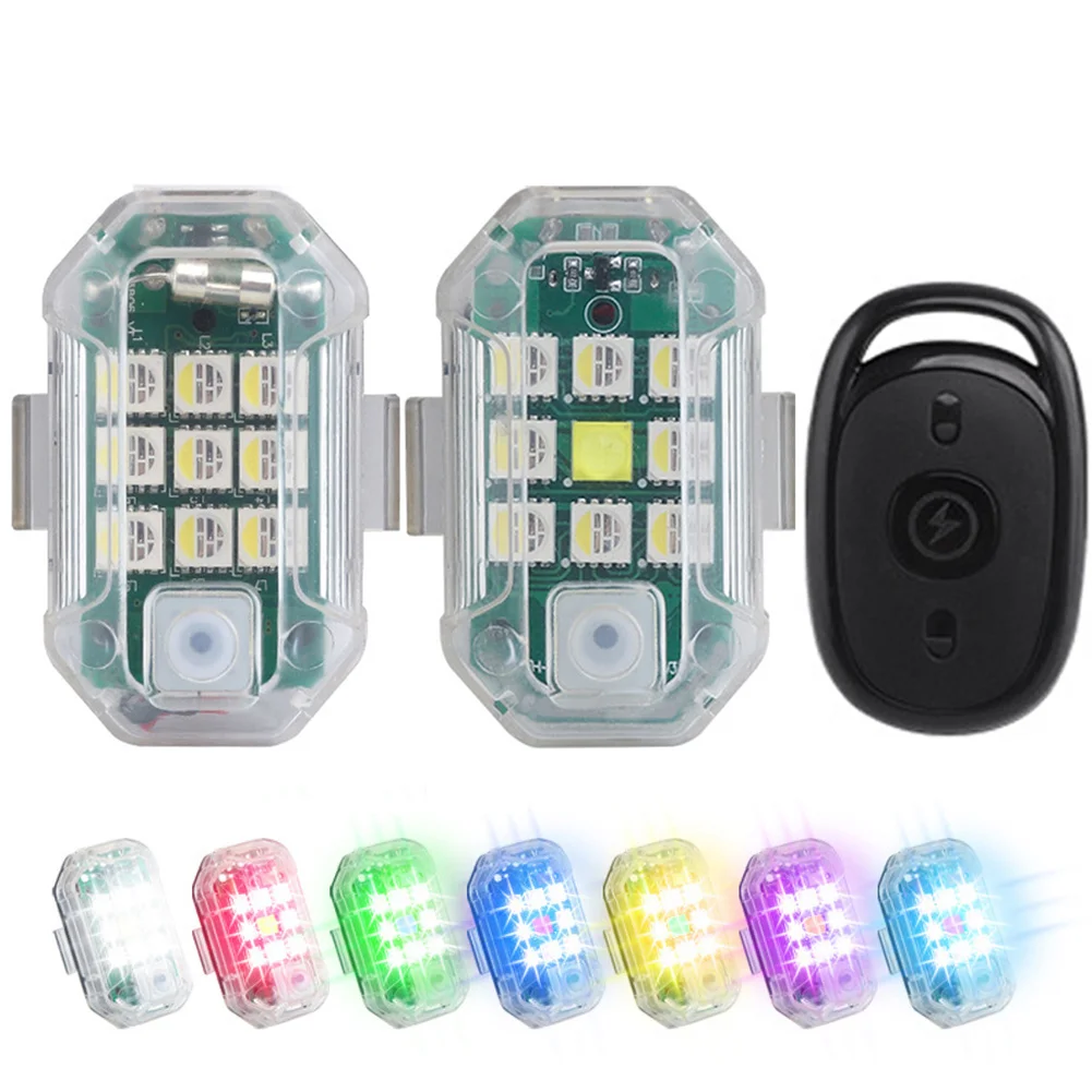 Lampe LED stroboscopique pour moto VTT drone émettant un faisceau lumineux multicolore
