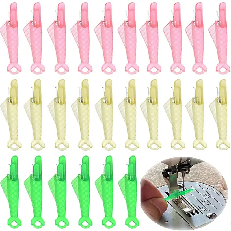 10/20Pcs Sewing Machine Needle Threaders Fish Type Automatic