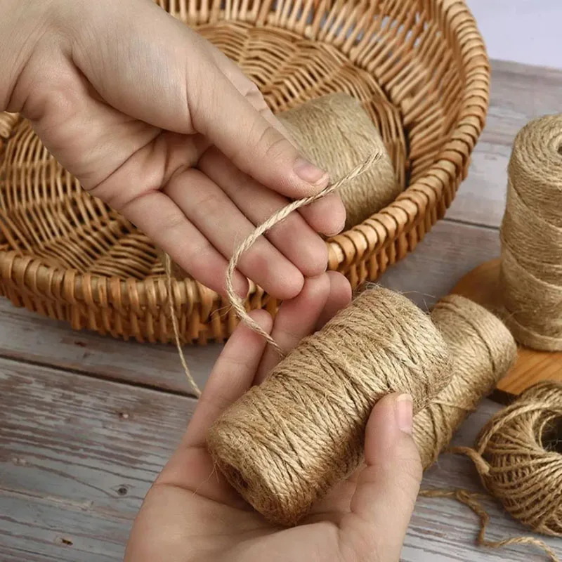 50m/Roll Diameter 3mm Natural Vintage Jute Rope Twine Roll Sewing Christmas Crafts Jute Cord Thread Wedding Handmade DIY Party