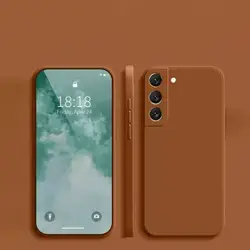 Velvet Silicone Shockproof Phone Case - Solid Color - Galaxy S23+ (Light brown)