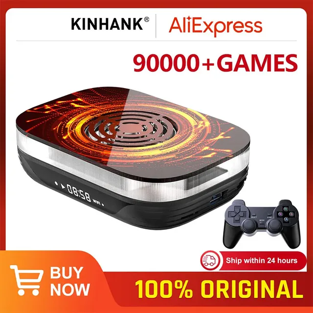 KINHANK Super Console X4 Plus – Amlogic S905X4 Retro Video Game Console, 90,000+ Games, 60+ Emulators, Arcade/MAME/NAOMI Support 1