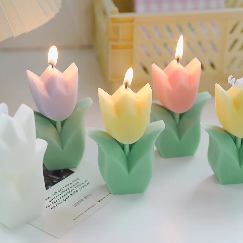 

Handmade Creative Gift Tulip Candles Paraffin Aromatic Candle Wedding Party Home Decoration Flower Ornament Flower Scented Cand