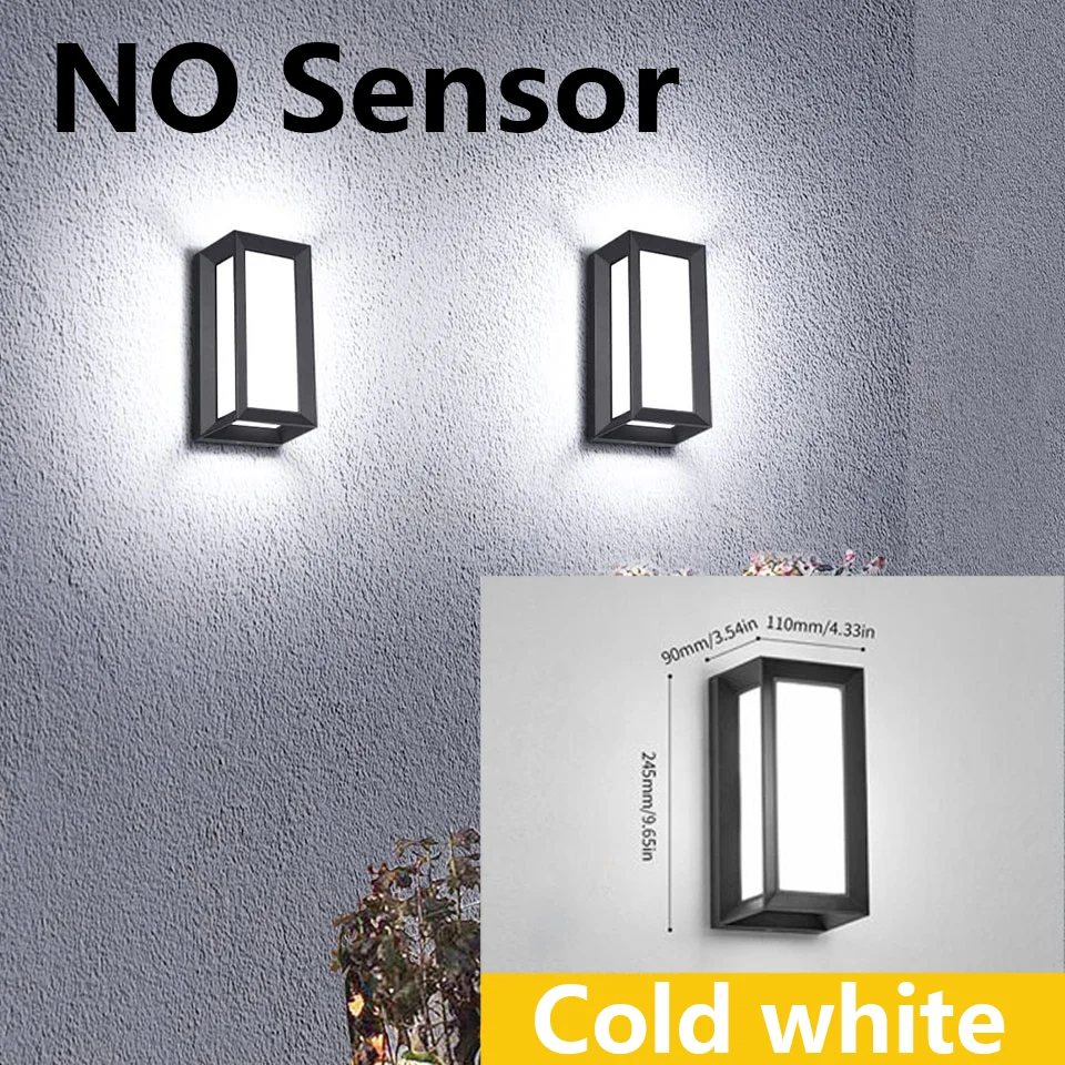 Outdoor LED Wall Lamp with Presence Sensor - Waterproof Wall Light for Garden, Porch, and Balcony