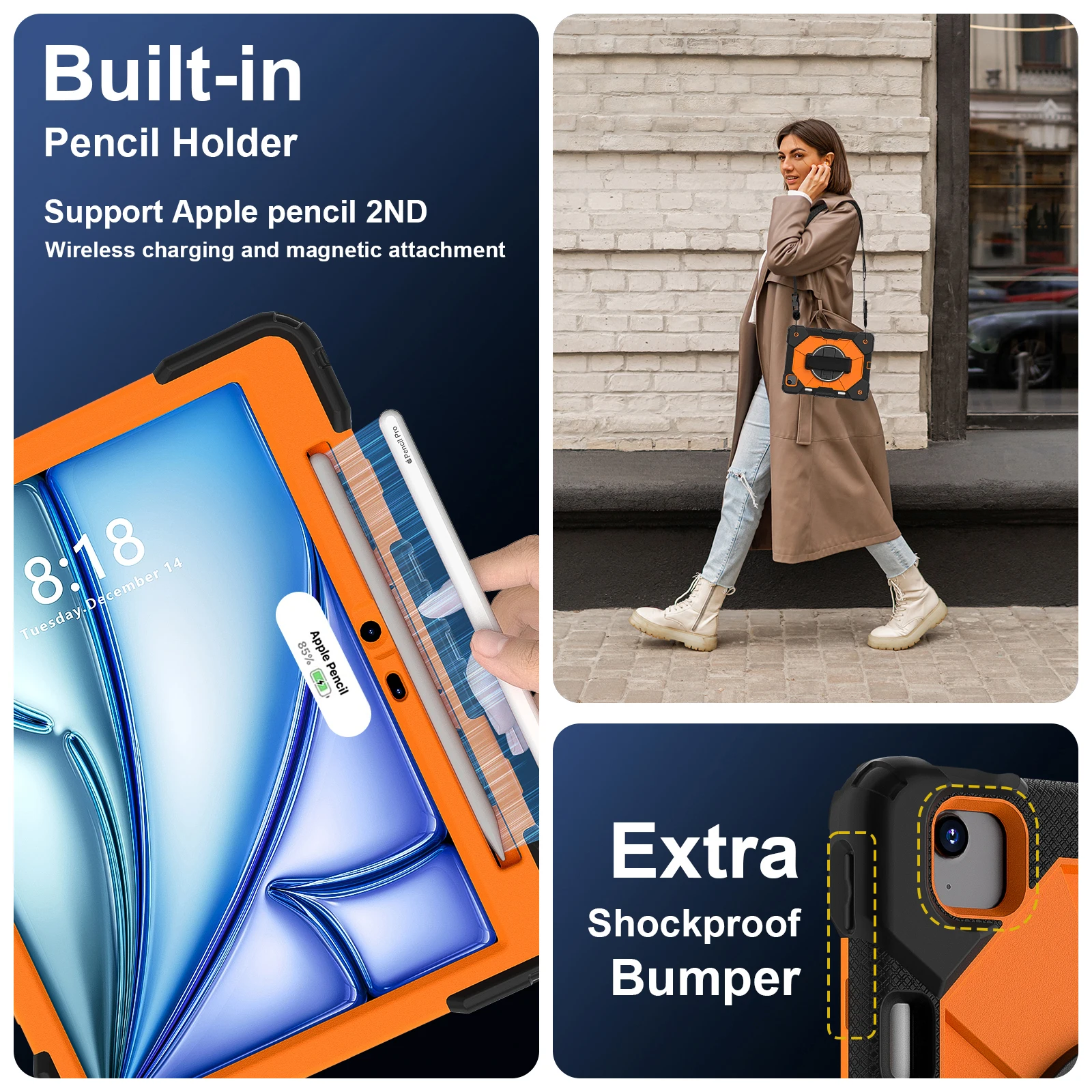 360 Rotatable Hybrid Protective Tablet Case Cover