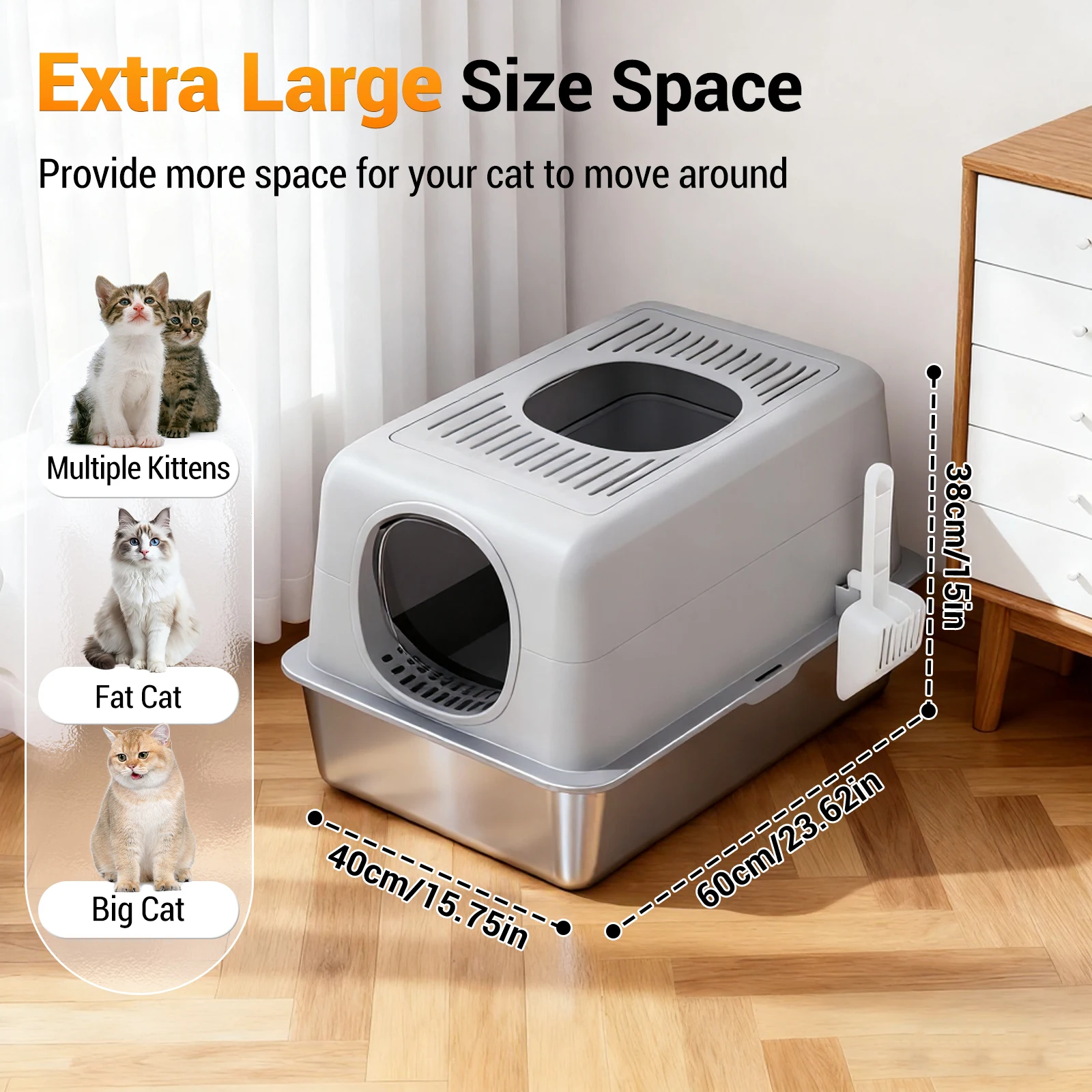 Stainless Steel Cat Litter Boxes 2