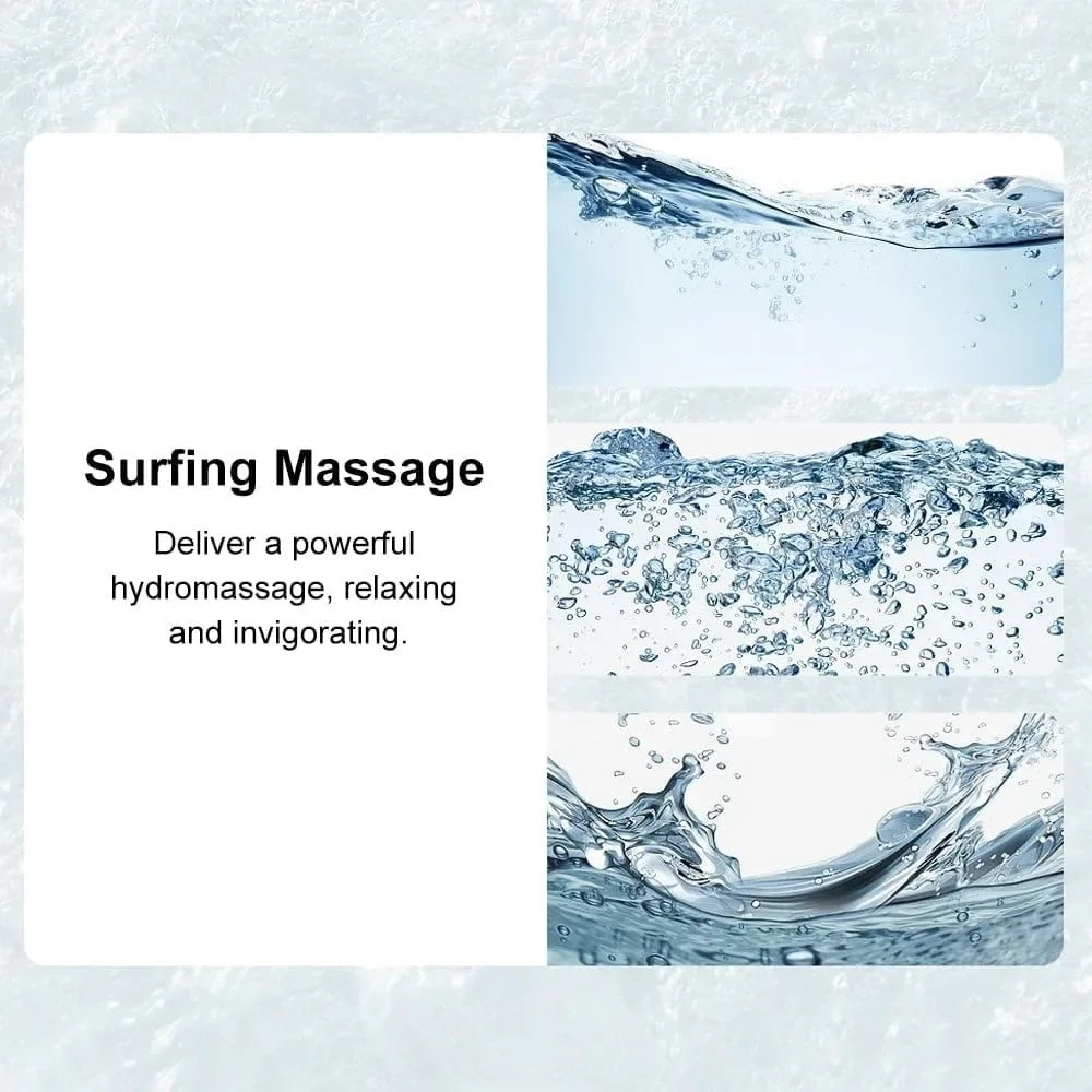 73 Inch Whirlpool Bathtub Water Massage for Two People, 3 Sides of The Bathtub with 22 Water Jets Bathroom Fixture 5