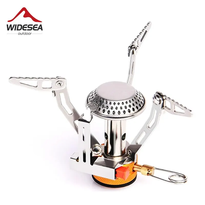 Widesea Camping One-piece Gas Stove Heater Tourist Burner Foldable Outdoor Picnic Kitchen Equipment Supplies Survival Furnace camping gas stove