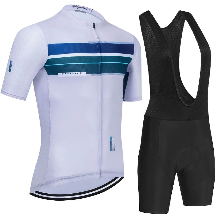

Men's Cycling Outfit Jersey Set Clothes Clothing Man Laser Cut Cycle Suit Sports Road Bike Uniform Mountain Summer 2024 Mens Mtb