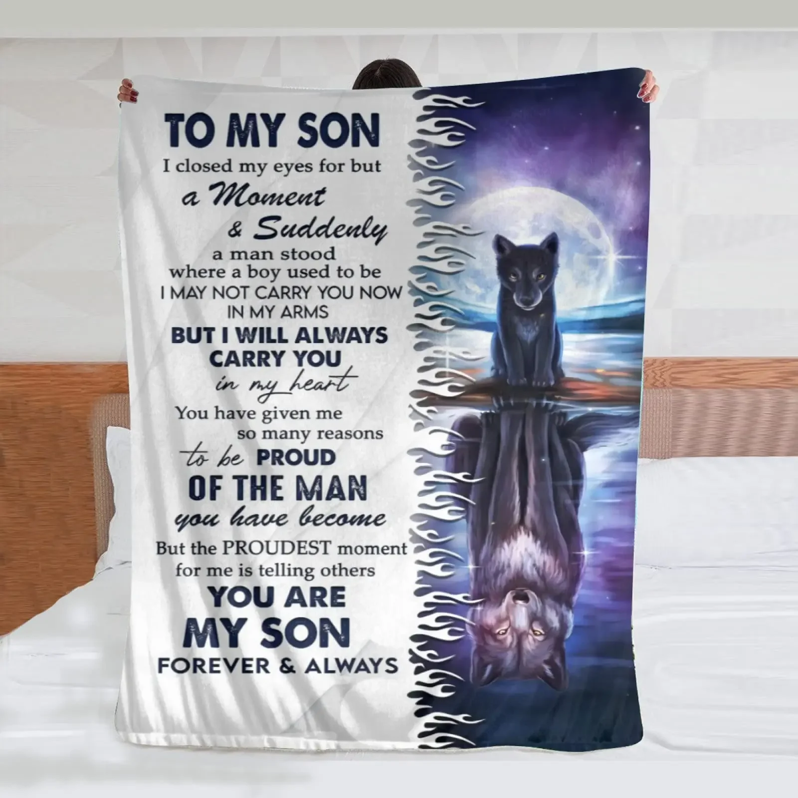 Flanell-Überwurfdecke mit Motiv „To My Wife“, Geschenke vom Ehemann, romantisch, mit Geschenk zum Geburtstag, alles Gute zum Jahrestag, Valentinstag – Detail 7