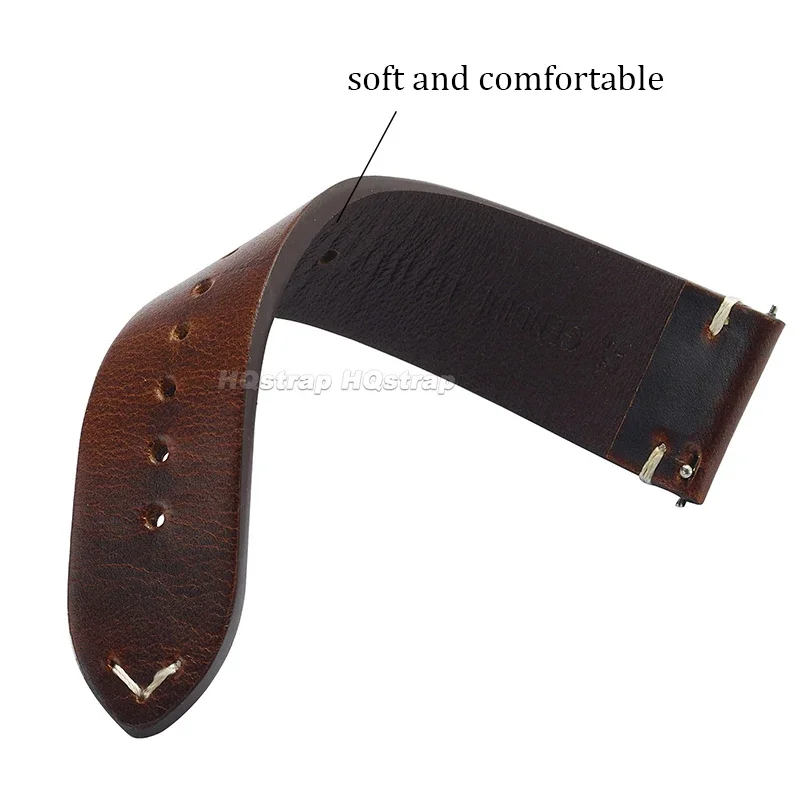 Vintage Cowhide Leather Strap - Sport Waterproof Quick Release Wristband