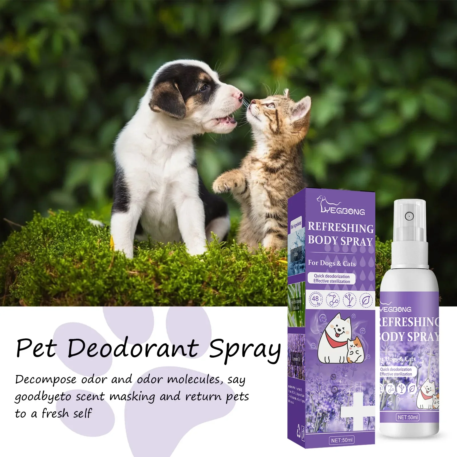 Pet Deodorant Spray Dog Cat Body Odor Feces Cleaning Deodorant Indoor Fresh