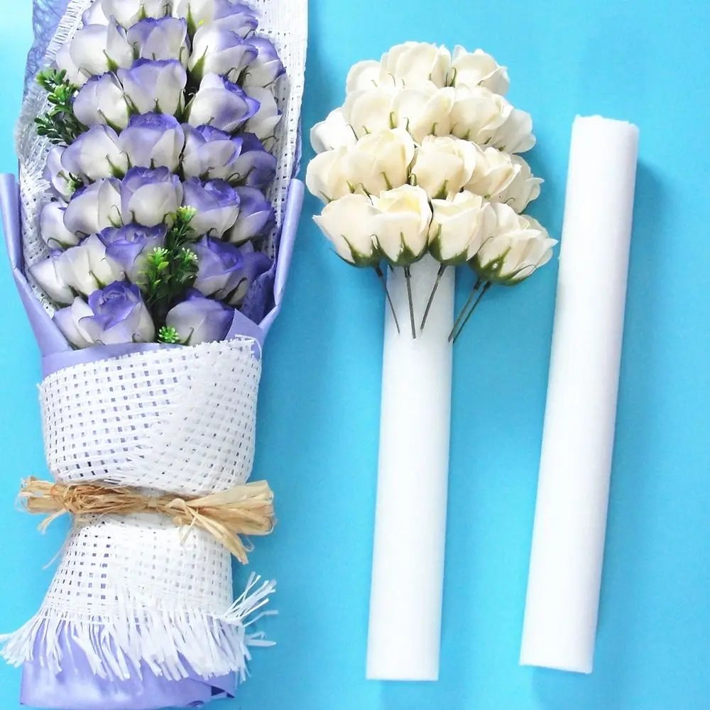 DIY Foam Strip Wedding Flower Arrangement Base Cylindrical White Stick Solid Curtain Floral Sponge Event Party Props 1Pcs 51*4cm foam flower arrangement base