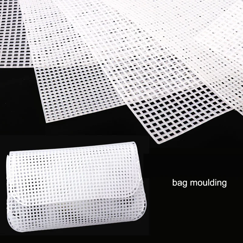 5 Fogli Di Rete Di Plastica Per Uncinetto E Ricamo - 33x20 Cm, Maglia 2,6 Mm - Tela Canvas Per Borse Fai Da Te