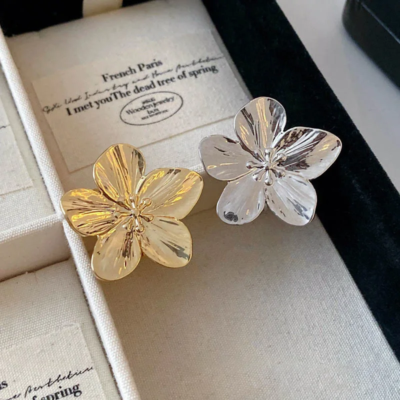 Elegant Stainless Steel Big Bloom Flower Rings For Women Gold Color New Style Open Rings Finger Jewelry Wedding Her Gift Punk - Image 4