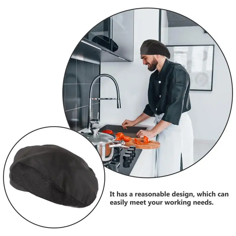 Cap 2 Pcs For Men Waiter Chef Hats Hairnets Work Women Berets Polyester Cotton Worker Cap chef hats