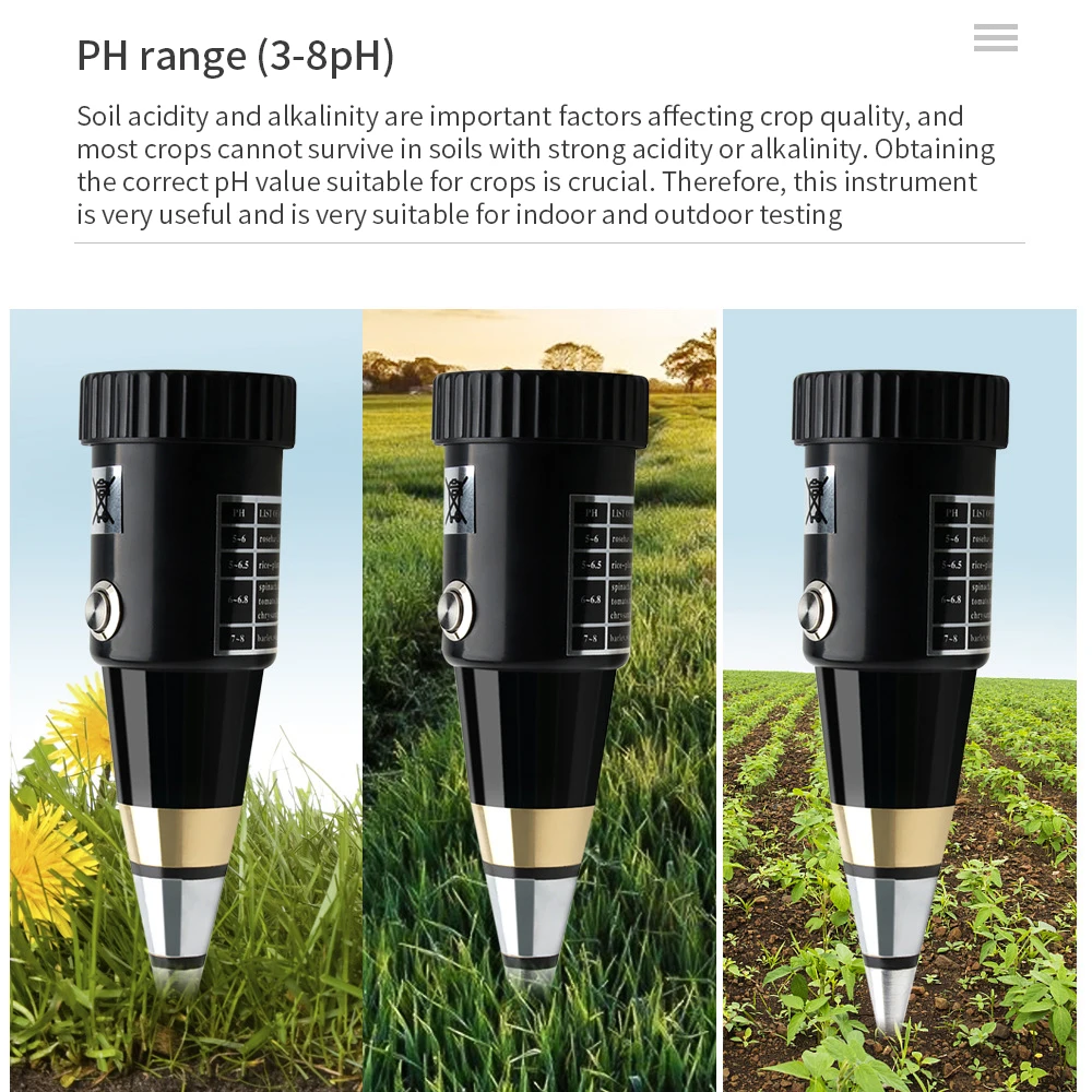 Soil Moisture PH Meter Acidity Humidity Tester Metal Sensor Probe 3~8ph No Battery Hygrometer for Planting Garden Tool soil moisture sensor soil tester ph meter