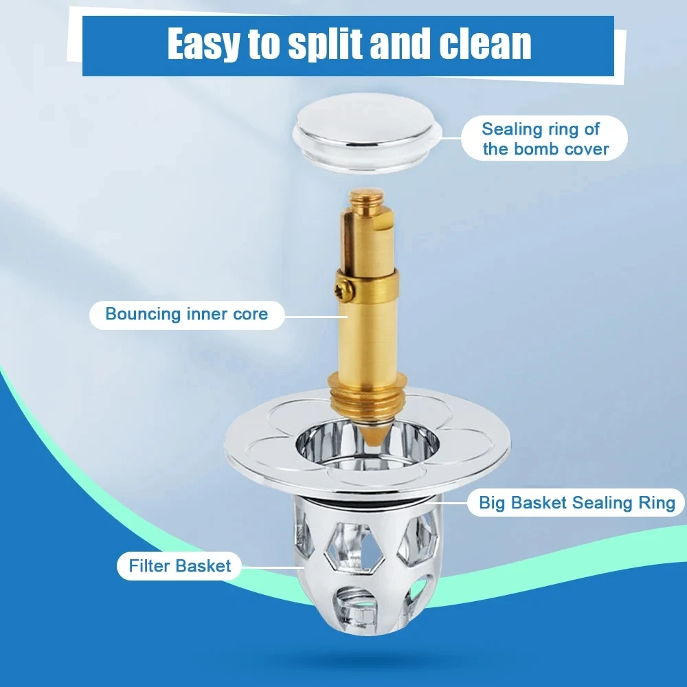 Drain Filter Water Filters Basin Drain Filter Washbasin Leakage Plug Washbasin Seiko Spring Core Launching Device Basin Sink Water Purifier