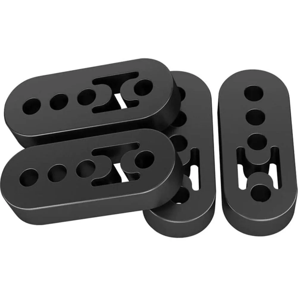 4Pcs Universal Black 4 Holes Car Rubber Exhaust Tail Pipe Mount Brackets Hanger Insulator Bracket Rubber Mount Accessories