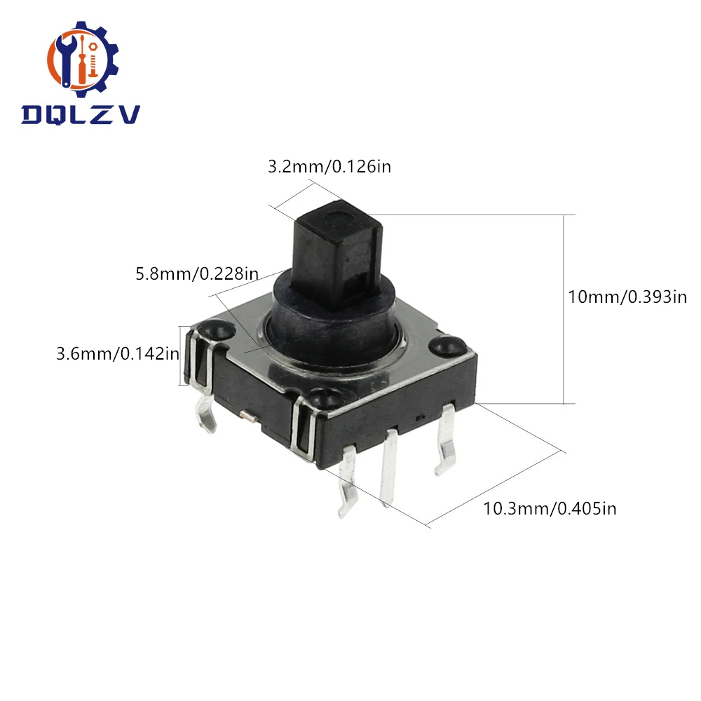 5 Way Switch 5-Piece DIP 5-Way Directional Switch Set - 10x10x10mm Touch  Reset Keys 5-way Multi-direction Switch 5pcs 6 pin five-way switch multi-function reset button touch 10x10