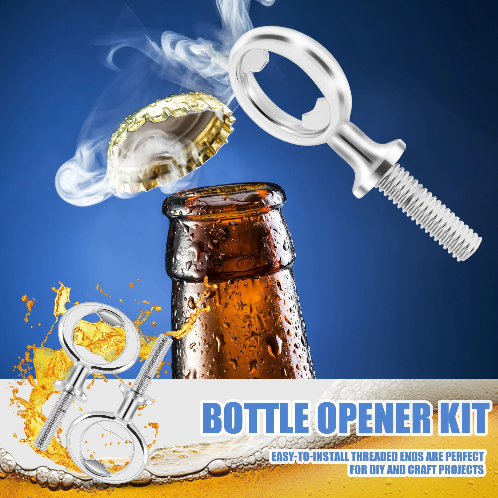 Bottle opener kit 8 Pieces Metal Bottle Opener DIY Craft Beer Blank