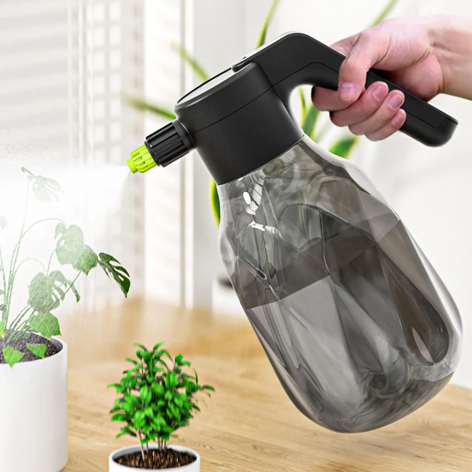 Electric Mister Spray Bottle 2L Rechargeable Watering Device Automatic Plant Mister Bottle For Gardening Lawn Yard Grass Car