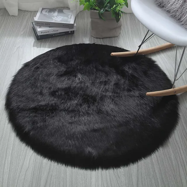 Round Faux Fur Fluffy Rug 2