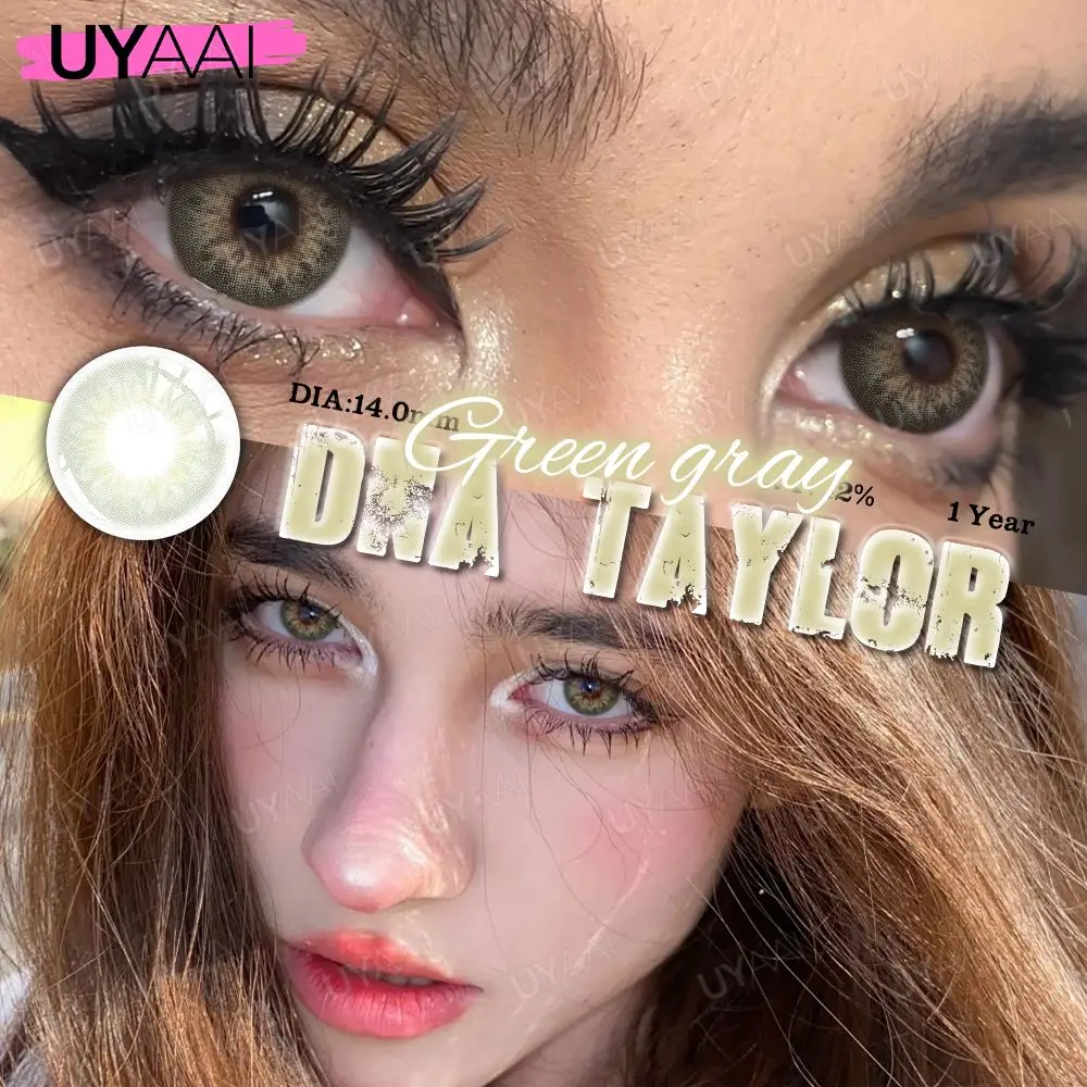 2-Piece Yearly Colored Contacts Set - Blue & Green Eyes with Free Case and Fast Shipping