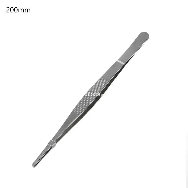Toothed Tweezers Barbecue Stainless Steel Long Food Tongs Straight Home Tweezer Garden Kitchen BBQ Tool 5 Sizes barbecue tweezers