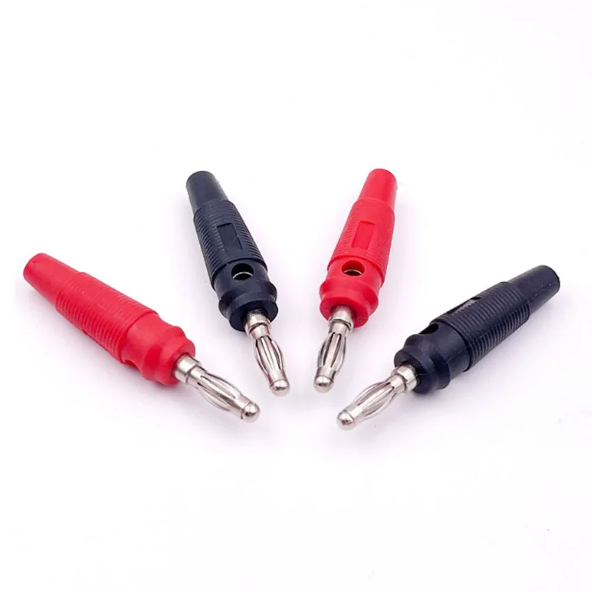 

10Pcs/lot Red and Black 4mm Solderless Side Stackable Banana Plug