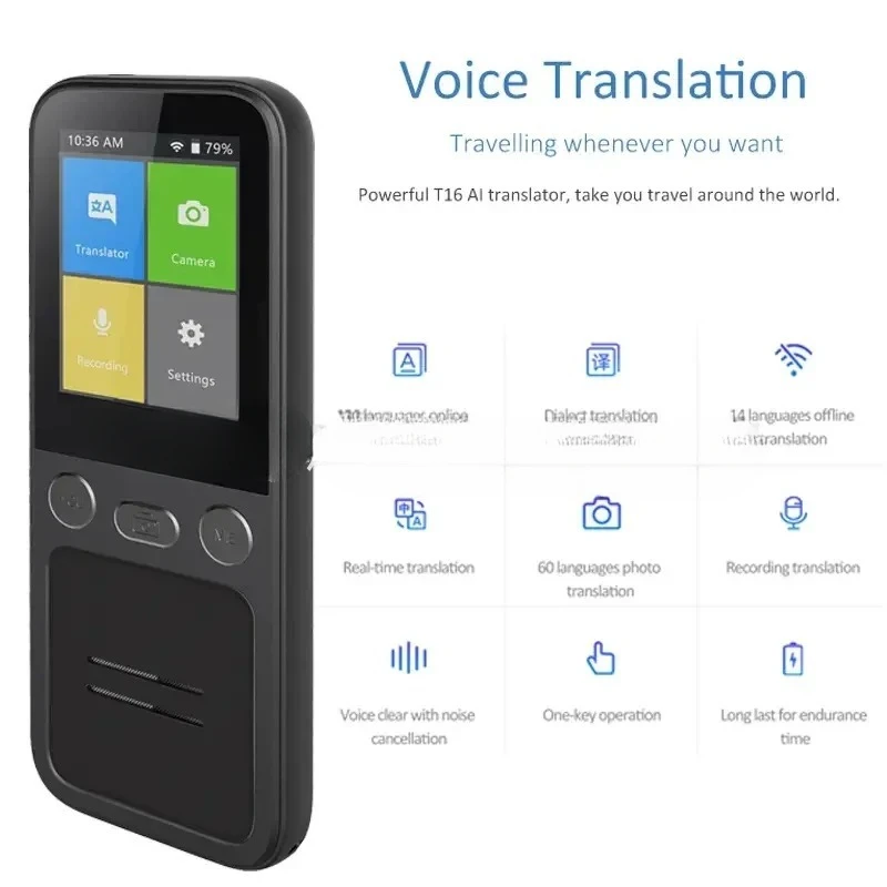 T16 intelligent translator 10 countries offline 134 languages WIFI photo recording intelligent voice translator