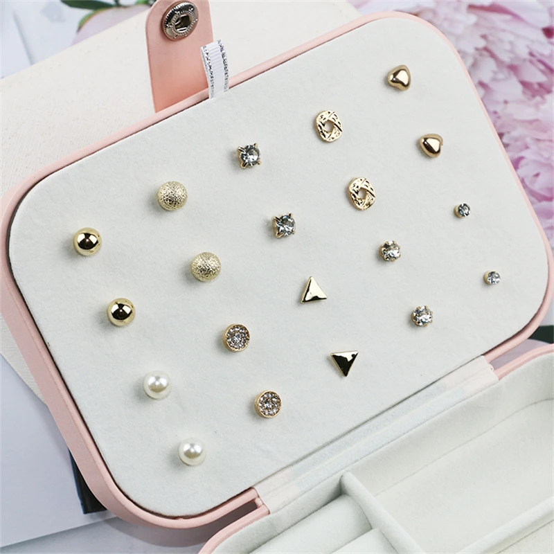 New Jewelry Organizer Box Smooth Leather Big Large Capacity Storage Case Display Holder Earring Stud Necklace Ring Clasp