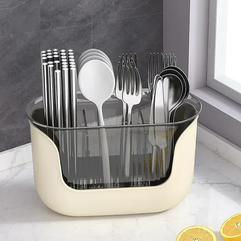 1Pcs Kitchen Chopstick Shelf Drain Storage Basket Multifunction Cutlery Holder Home Flatware Storage Shelf Kitchen Accessorie 5