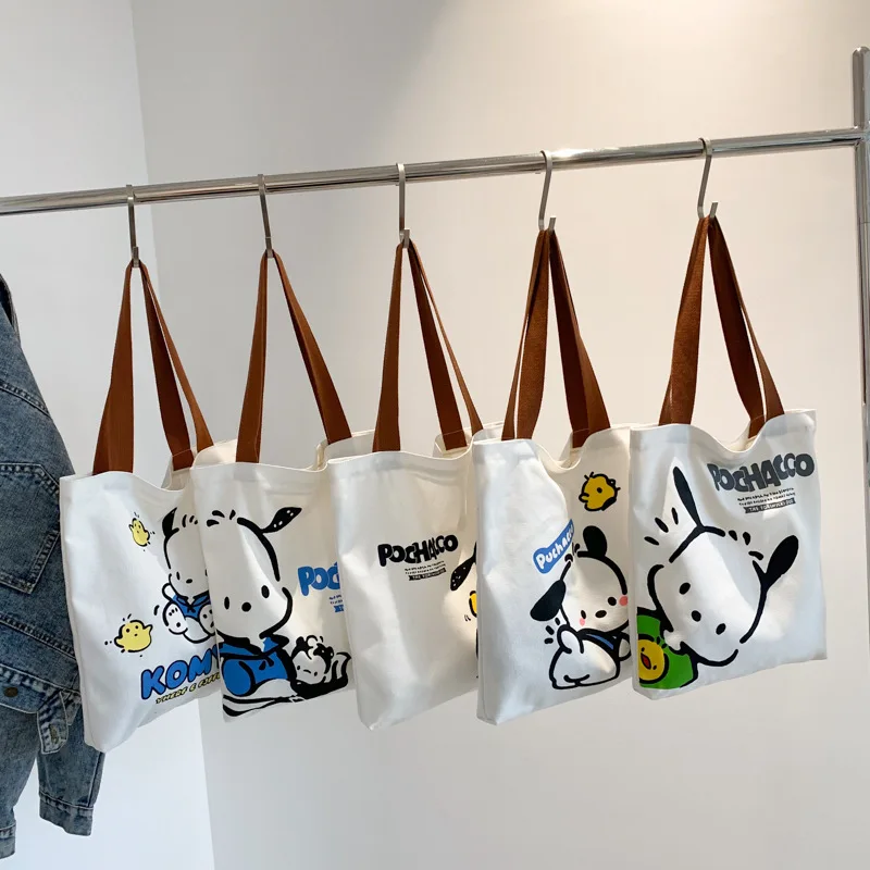 

Anime Sanrio Pachacco Canvas Bag for Girls With High Beauty One Shoulder Small Design Large Capacity Versatile Handbag For Gifts