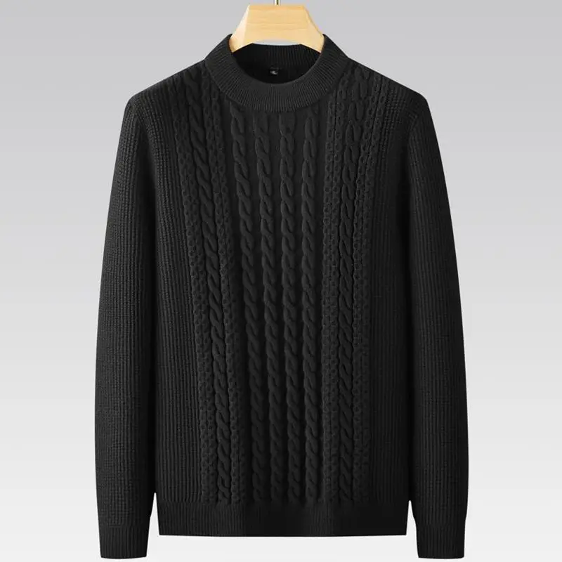 8XL 7XL 6XL 2023 New Deep Winter Top Quality Thick Warm Sweater Men Vintage Twist Mens Sweaters Half Turtleneck Knitted Pullover 2