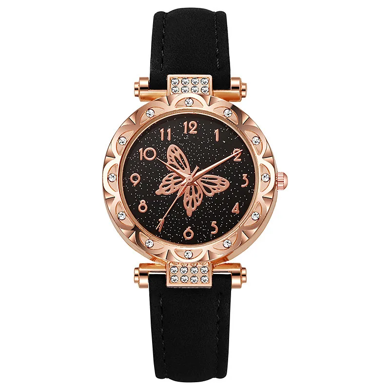 Women Watches Pink Pearl Butterfly Fashion Rhinestone Casual Bracelet Watch Simple Female Clock Ladies Quartz Wristwatches women watches,electronic watch