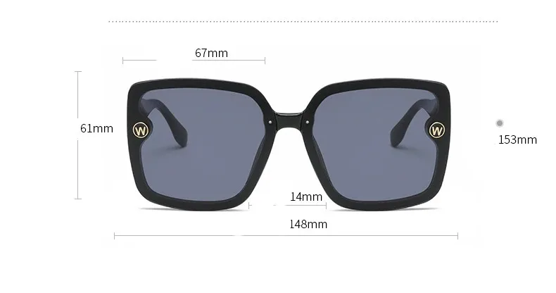 Unisex-Sonnenbrille mit quadratischem Gestell