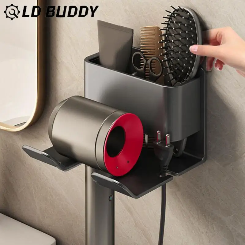 

Plug Storage Hair Dryer Storage Rack Seamless Paste Wall-mounted Storage Rack Highlight Fence Strong Load-bearing Storage Rack