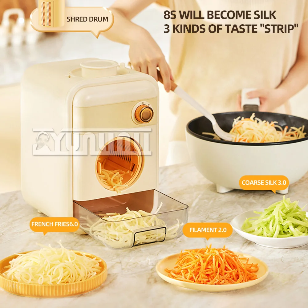 Máquina Cortada Cortada Vegetal Elétrica Cortador de Chopper de Ondas de Batata Processador de Alimentos de Cozinha Multifuncional